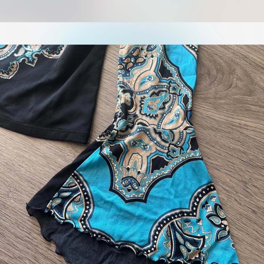 INC International Concepts Teal and Black Blouse - Picture 3 of 3